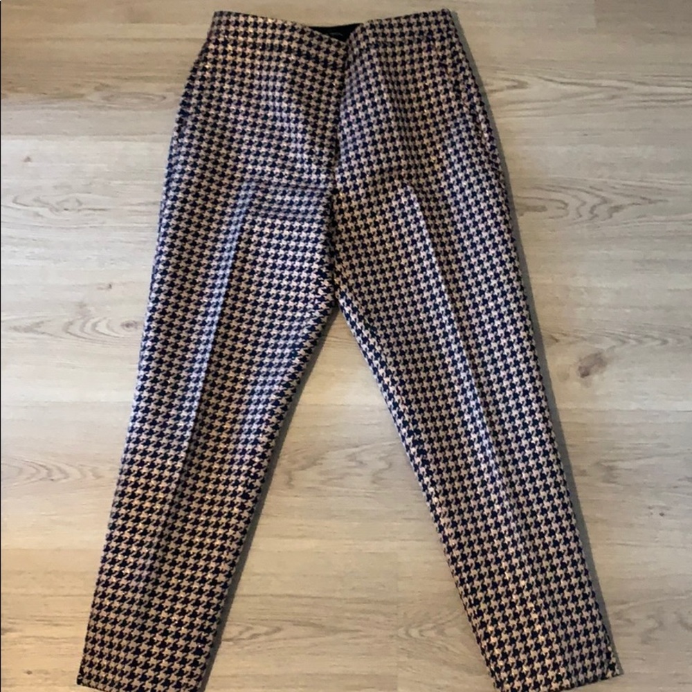 Ann Taylor high waisted houndstooth ankle pants